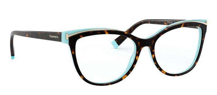Tiffany & Co. TF 2192 8134 Cat-Eye Plastic Havana Eyeglasses with Logo Stamped Demo Lenses
