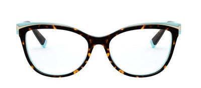 Tiffany & Co. TF 2192 8134 Cat-Eye Plastic Havana Eyeglasses with Logo Stamped Demo Lenses