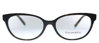 Tiffany & Co. TF 2203B 8134 Butterfly Plastic Havana Eyeglasses with Logo Stamped Demo Lenses