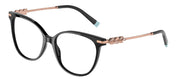 Tiffany & Co. TF 2220B 8001 Cat-Eye Plastic Black Eyeglasses with Logo Stamped Demo Lenses
