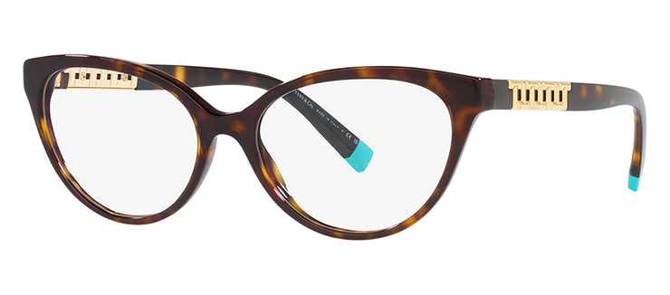 Tiffany & Co. TF 2226 8015 Cat-Eye Plastic Havana Eyeglasses with Logo Stamped Demo Lenses