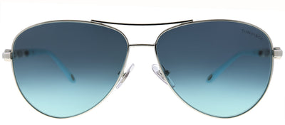 Tiffany & Co. TF 3049B 60019S Aviator Metal Silver Sunglasses with Blue Gradient Lens