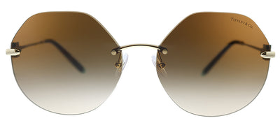 Tiffany & Co. TF 3077 60213B Geometric Metal Gold Sunglasses with Brown Gradient Lens