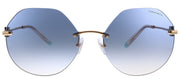 Tiffany & Co. TF 3077 616016 Geometric Metal Gold Sunglasses with Blue Gradient Lens