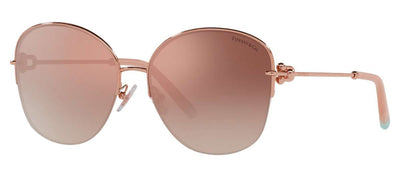 Tiffany & Co. TF 3082 61053N Pillow Metal Rubedo Sunglasses with Pink Orange Mirrored Gradient Lens