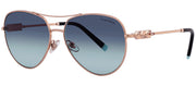 Tiffany & Co. TF 3083B 61059S Pilot Metal Rubedo Sunglasses with Azure Blue Gradient Lens