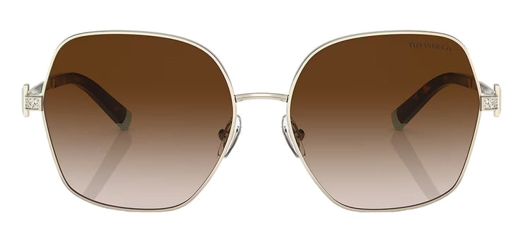 Tiffany & Co. TF 3085B 60213B Irregular Metal Gold Sunglasses with Brown Gradient Lens