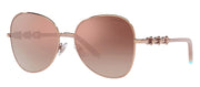 Tiffany & Co. TF 3086 61053N Pilot Metal Rubedo Sunglasses with Pink Orange Mirrored Gradient Lens