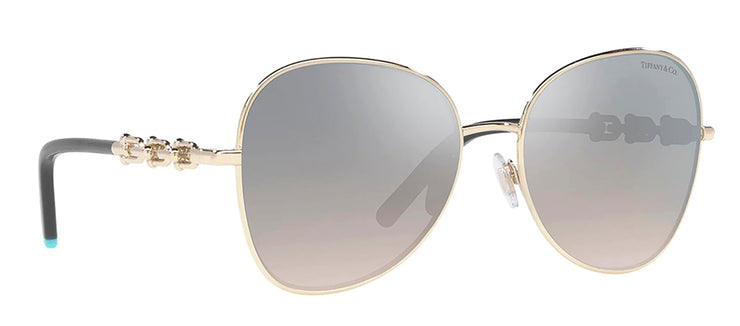 Tiffany & Co. TF 3086 61791U Butterfly Metal Gold Sunglasses with Silver Mirror Lens