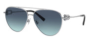 Tiffany & Co. TF 3092 60019S Aviator Metal Silver Sunglasses with Azure Blue Gradient Lens