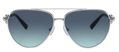 Tiffany & Co. TF 3092 60019S Aviator Metal Silver Sunglasses with Azure Blue Gradient Lens