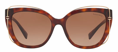 Tiffany & Co. TF 4148 80023B Cat-Eye Plastic Havana Sunglasses with Brown Gradient Lens