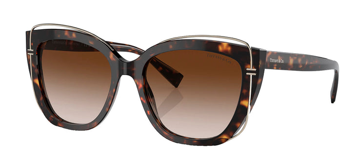 Tiffany & Co. TF 4148 83633B Cat-Eye Plastic Havana Sunglasses with Brown Gradient Lens