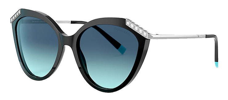 Tiffany & Co. TF 4173B 80019S Cat-Eye Plastic Black Sunglasses with Blue Gradient Lens