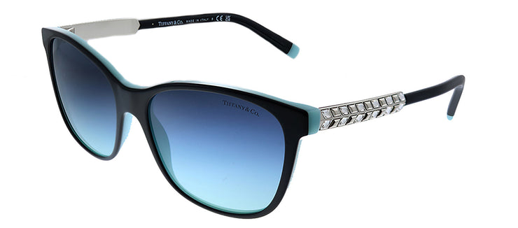Tiffany & Co. TF 4174B 80559S Square Plastic Black Sunglasses with Blue Gradient Lens