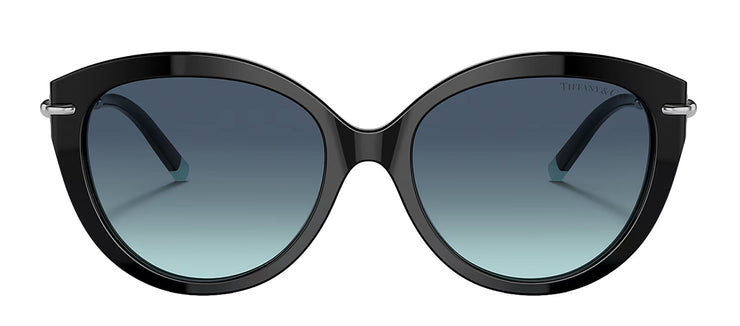 Tiffany & Co. TF 4187 83429S Cat Eye Metal Black/Silver Sunglasses with Azure Blue Gradient Lens