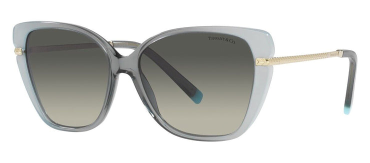 Tiffany & Co. TF 4190 834611 Cat Eye Metal Milky Green Sunglasses with Light Gray Gradient Lens