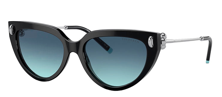 Tiffany & Co. TF 4195 80019S Cat-Eye Metal Black Sunglasses with Blue Gradient Lens