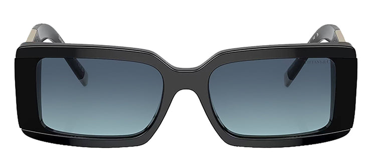 Tiffany & Co. TF 4197 80019S Rectangle Plastic Black Sunglasses with Azure Blue Gradient Lens