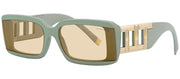 Tiffany & Co. TF 4197 8365/8 Rectangular Plastic Matte Sage Green Sunglasses with Light Yellow Solid Color Lens
