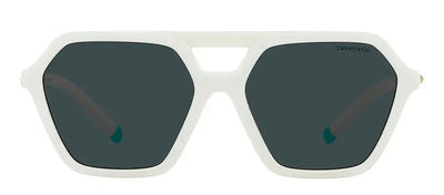 Tiffany & Co. TF 4198 83573F Geometric Plastic White Sunglasses with Grey Lens