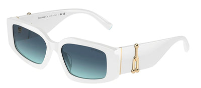 Tiffany & Co. TF 4208U 83579S Rectangle Plastic White Sunglasses with Blue Gradient Lens