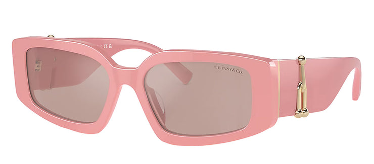 Tiffany & Co. TF 4208U 8383/5 Rectangle Plastic Pink Sunglasses with Pink Mirror Lens