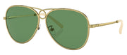 Tory Burch TY 6093 3332/2 Pilot Metal Gold Sunglasses with Dark Green Solid Color Lens