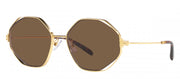 Tory Burch TY 6095 335973 Geometric Metal Gold Sunglasses with Brown Lens