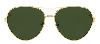 Tory Burch TY 6098 335171 Pilot Metal Gold Sunglasses with Dark Green Solid Color Lens