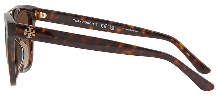 Tory Burch TY 7166U 172813 Rectangle Plastic Dark Tortoise Sunglasses with Brown Gradient Lens