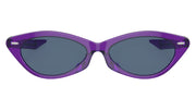 Tory Burch TY 7197U 193580 Cat Eye Acetate Transparent Purple Sunglasses with Dark Blue Solid Color Lens