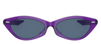 Tory Burch TY 7197U 193580 Cat Eye Acetate Transparent Purple Sunglasses with Dark Blue Solid Color Lens