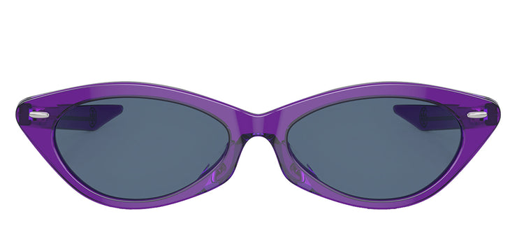 Tory Burch TY 7197U 193580 Cat Eye Acetate Transparent Purple Sunglasses with Dark Blue Solid Color Lens