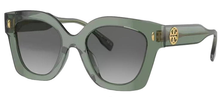 Tory Burch TY 7201U 194111 Irregular Plastic Green Sunglasses with Grey Gradient Lens