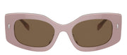 Tory Burch TY 7202U 194773 Irregular Acetate Pearlized Pink Sunglasses with Dark Brown Solid Color Lens