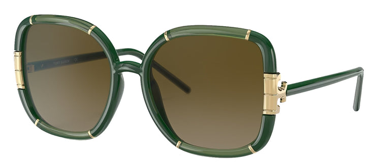 Tory Burch TY 9071U 189713 Square Plastic Green Sunglasses with Green Gradient Lens