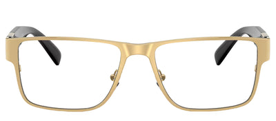Versace VE 1274 1002 Rectangle Metal Gold Eyeglasses with Logo Stamped Demo Lenses