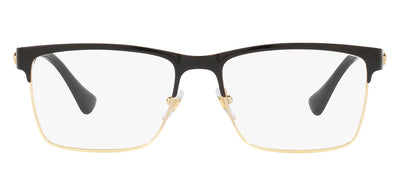 Versace DAILY HERITAGE VE 1285 1443 Rectangle Metal Black Eyeglasses with Logo Stamped Demo Lenses