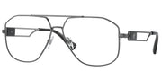 Versace VE 1287 1001 Pilot Metal Gunmetal Eyeglasses with Logo Stamped Demo Lenses