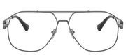 Versace VE 1287 1001 Pilot Metal Gunmetal Eyeglasses with Logo Stamped Demo Lenses