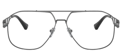 Versace VE 1287 1001 Pilot Metal Gunmetal Eyeglasses with Logo Stamped Demo Lenses