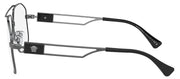Versace VE 1287 1001 Pilot Metal Gunmetal Eyeglasses with Logo Stamped Demo Lenses