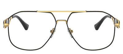 Versace VE 1287 1443 Pilot Metal Gold Eyeglasses with Logo Stamped Demo Lenses