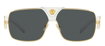 Versace VE 2207Q 134187 Square Metal Gold Sunglasses with Grey Lens