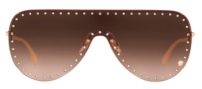 Versace VE 2230B 125213 Wrap Metal Gold Sunglasses with Brown Gradient Lens