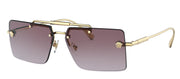 Versace VE 2245 10028H Rectangle Metal Gold Sunglasses with Purple Gradient Lens