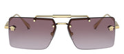 Versace VE 2245 10028H Rectangle Metal Gold Sunglasses with Purple Gradient Lens