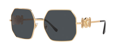 Versace VE 2248 100287 Irregular Metal Gold Sunglasses with Dark Grey Lens