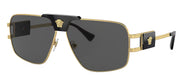 Versace VE 2251 100287 Square Metal Gold Sunglasses with Grey Lens